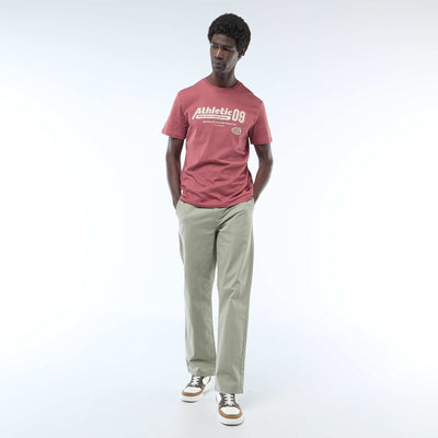 Pantalon regular en twill VERT