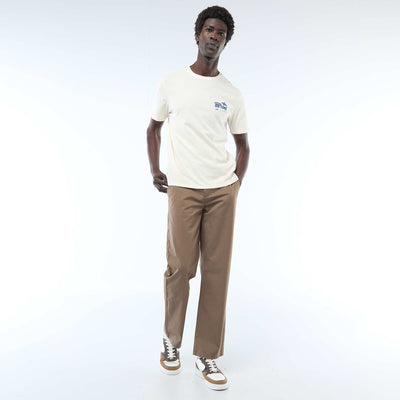 Pantalon regular en twill MARRON