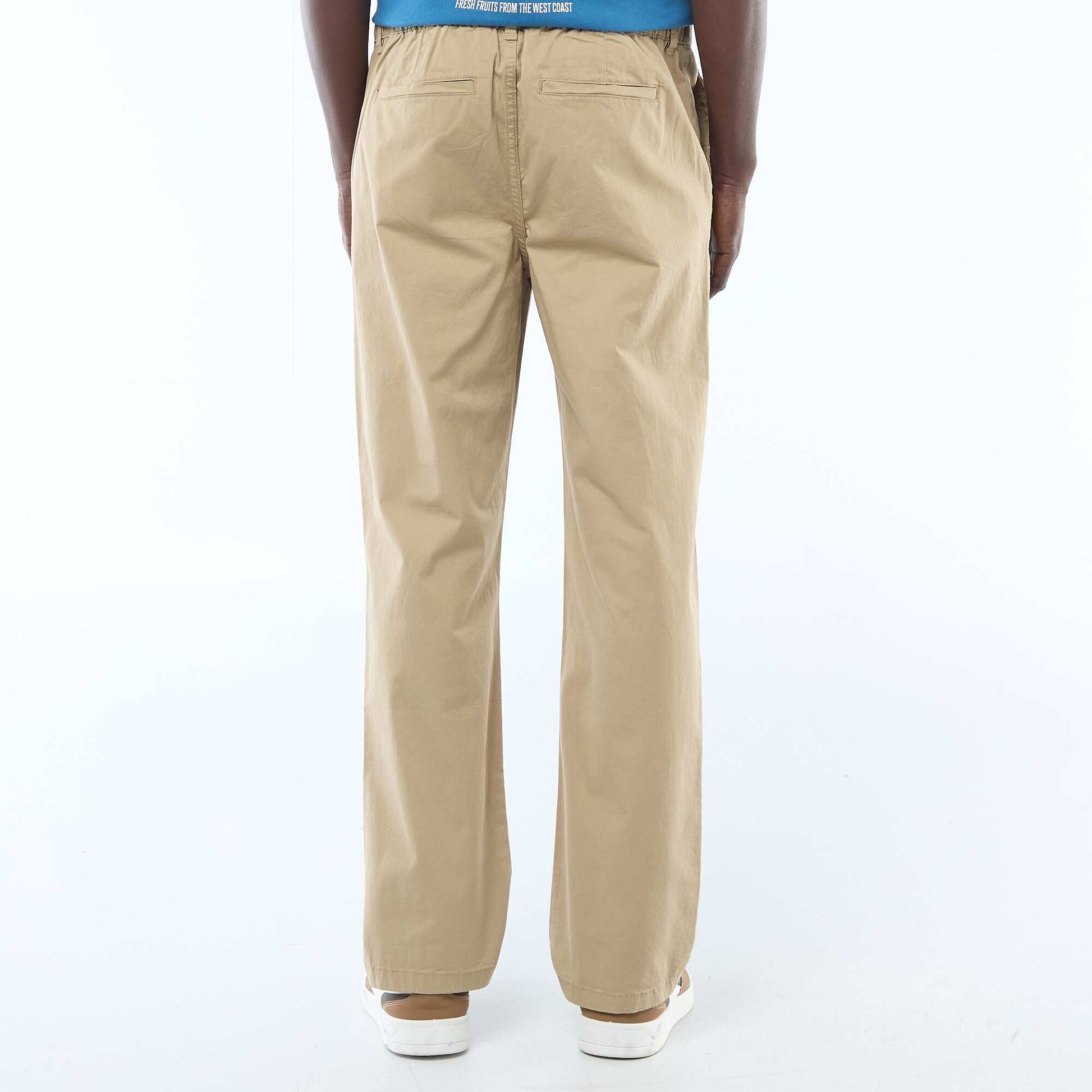 Pantalon regular en twill BEIGE