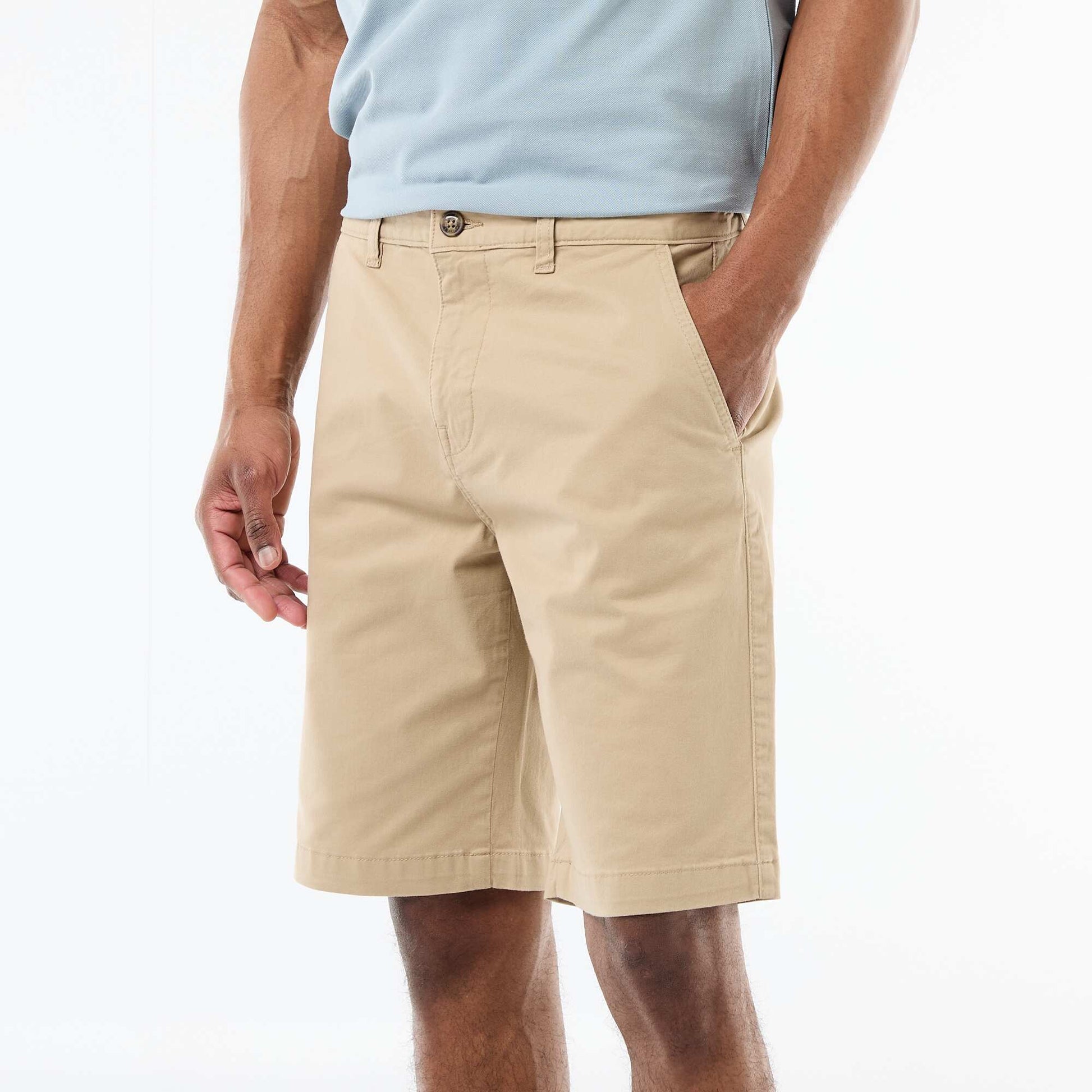 Bermuda chino uni en twill BEIGE