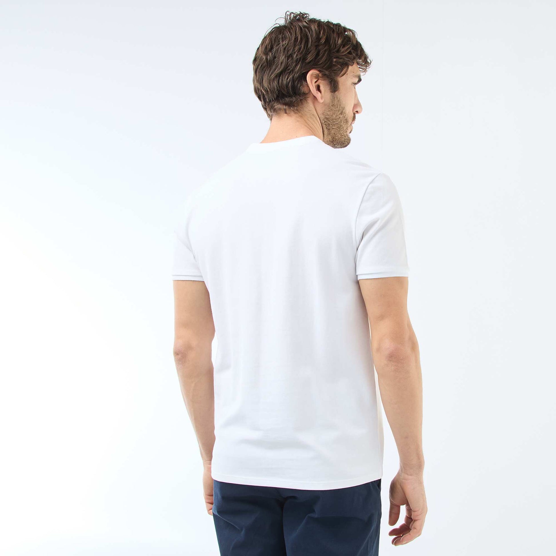 Polo homme en piqué de coton à col tunisien BLANC