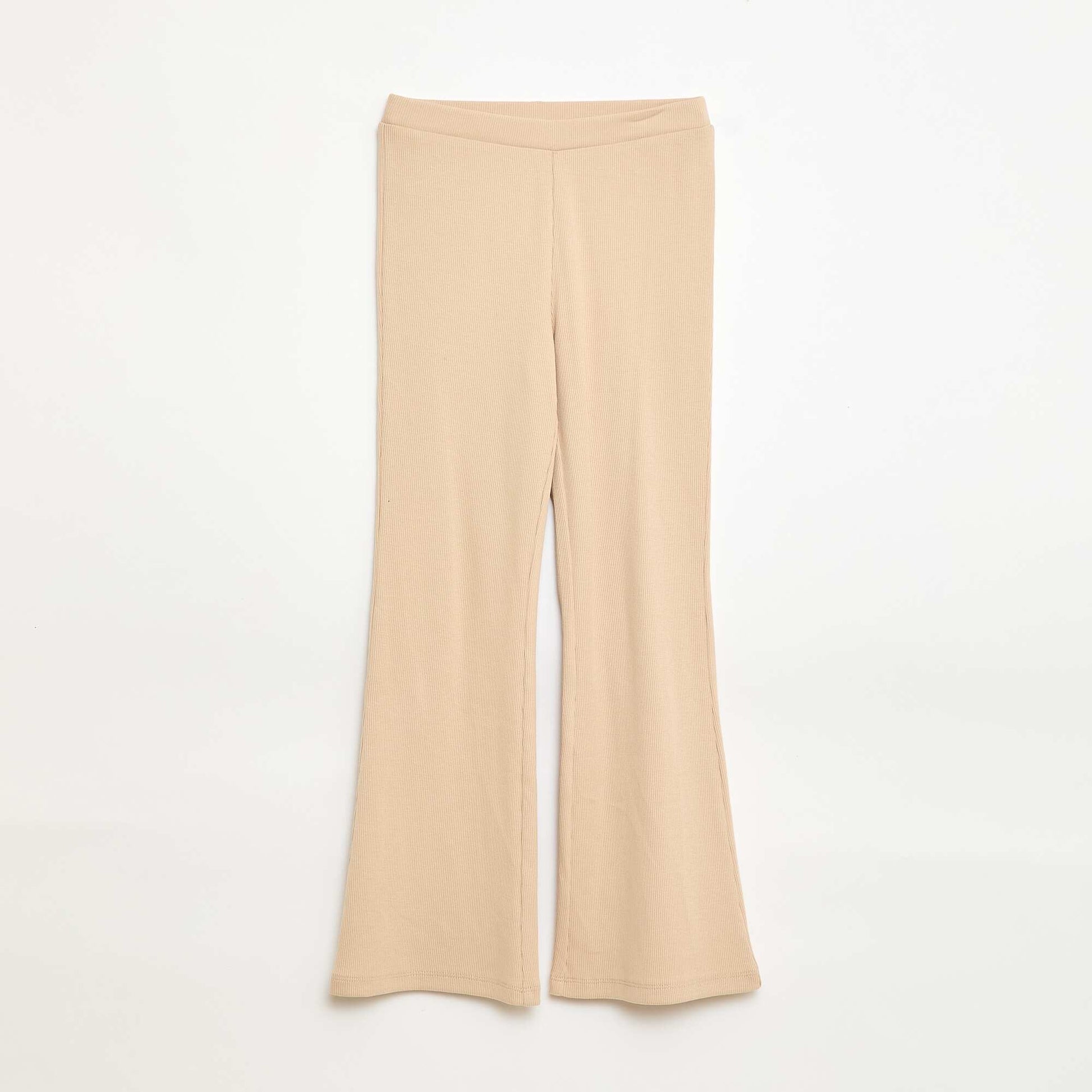 Legging flare côtelé BEIGE