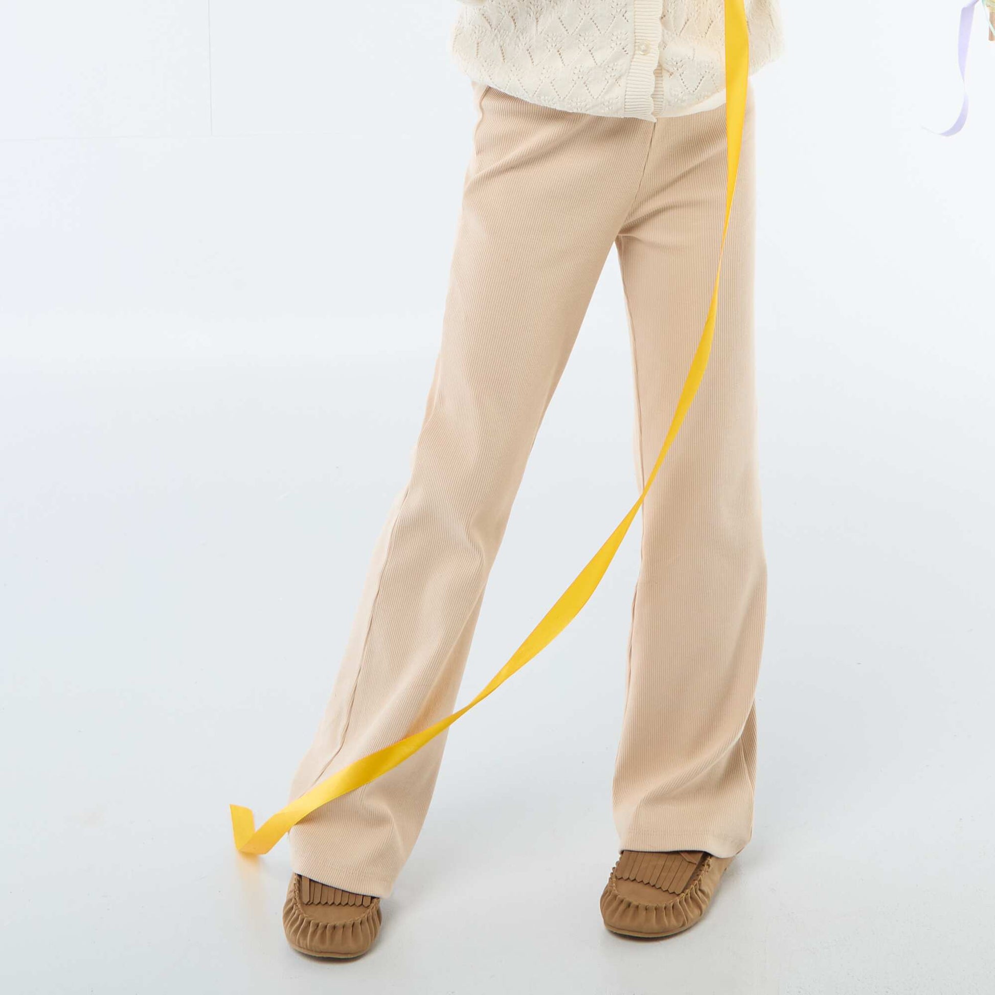 Legging flare côtelé BEIGE