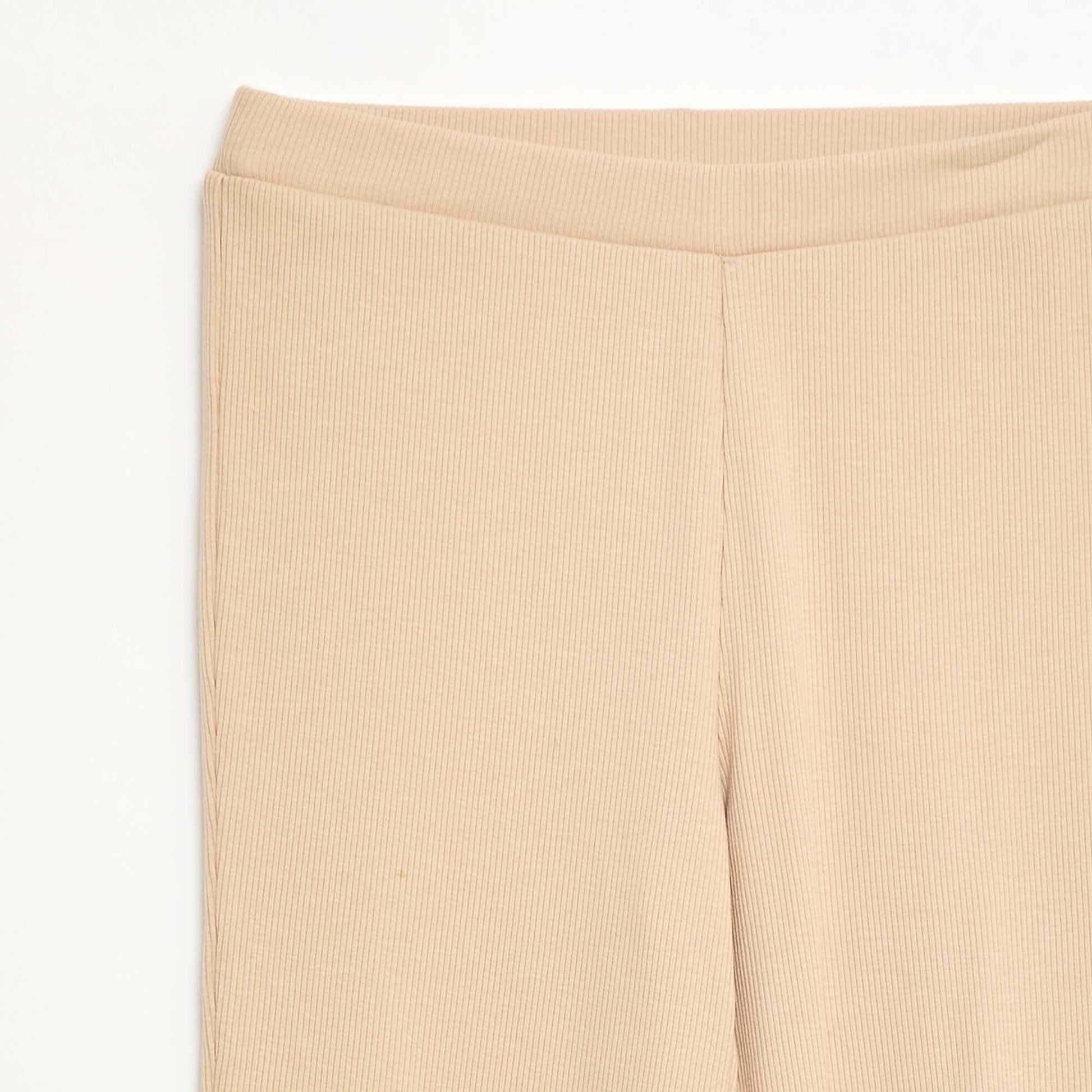 Legging flare côtelé BEIGE