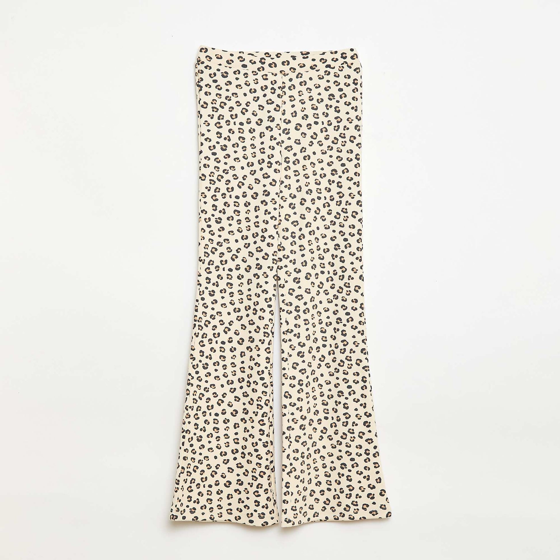 Legging côtelé à motif BEIGE