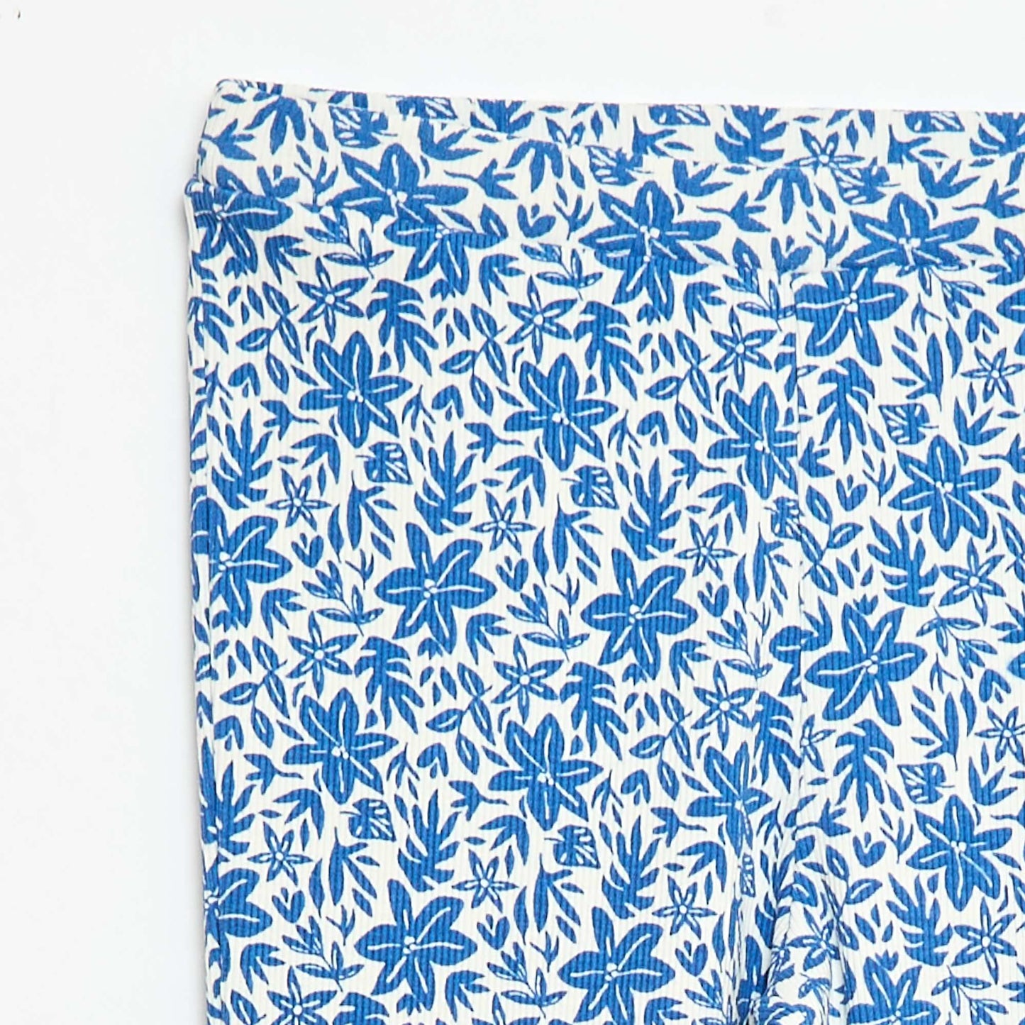 Legging côtelé à motif BLEU