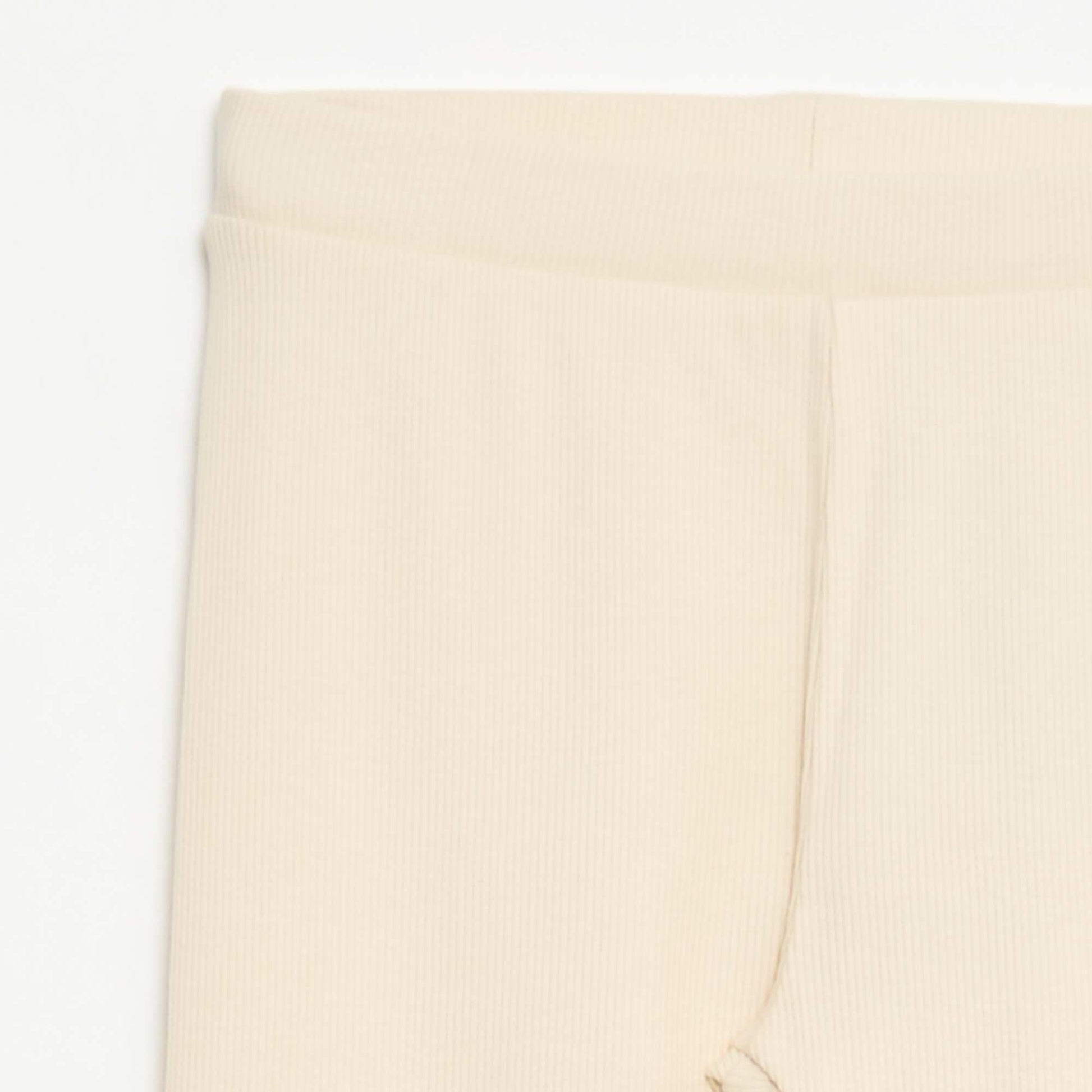 Legging maillé en coton uni BLANC
