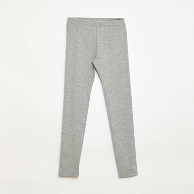 Legging maillé en coton uni GRIS