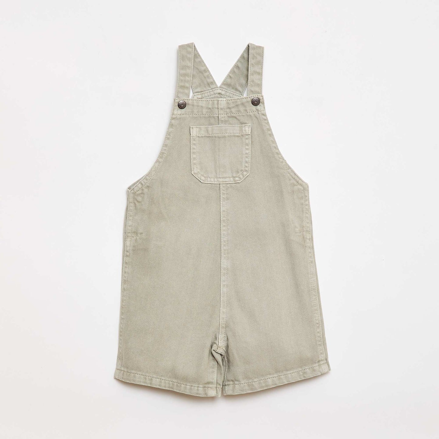 Salopette courte denim en coton unie GRIS