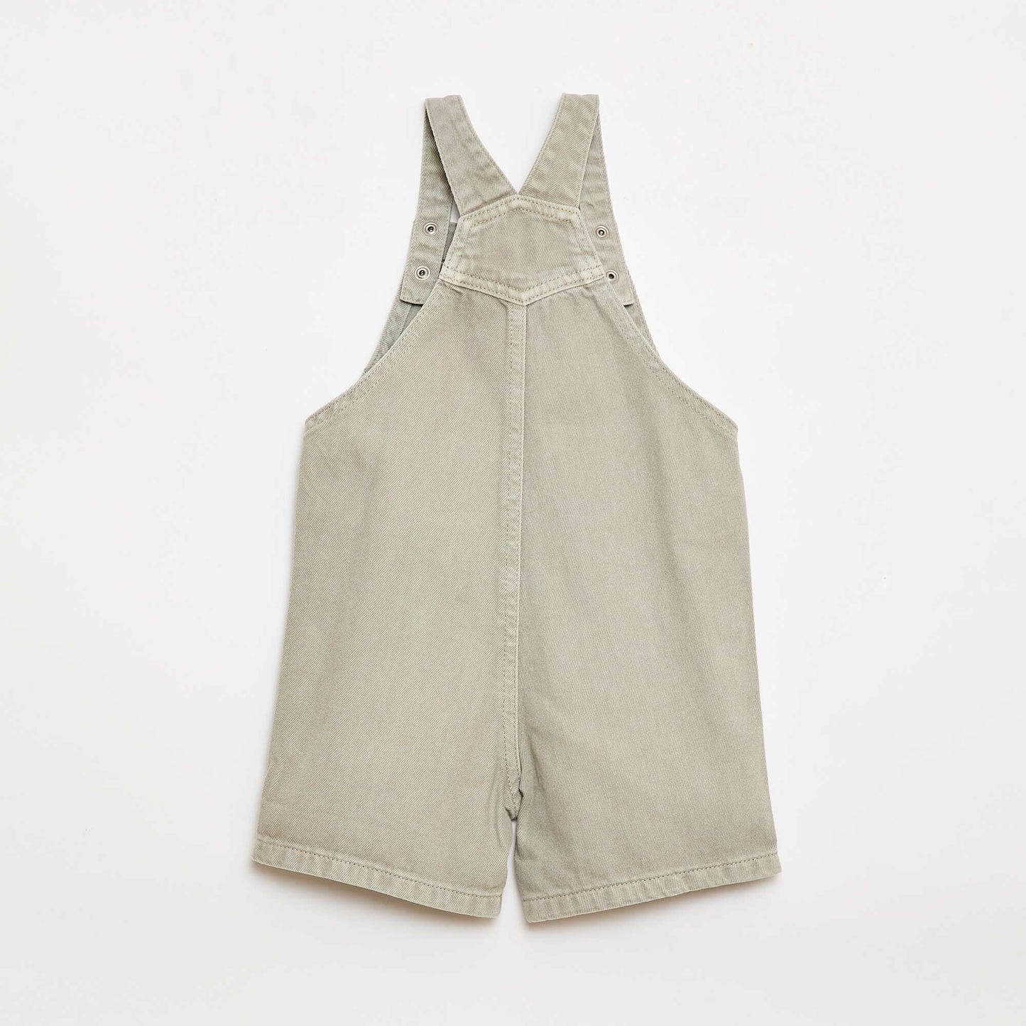 Salopette courte denim en coton unie GRIS
