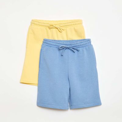 Lot de 2 shorts en coton uni JAUNE