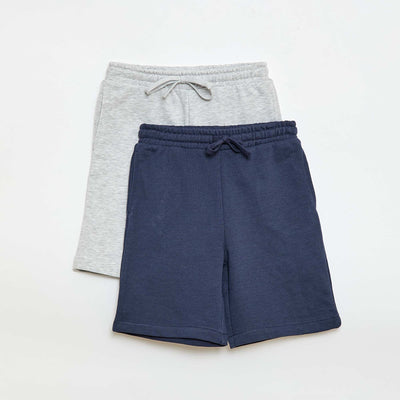 Lot de 2 shorts en coton uni BLEU