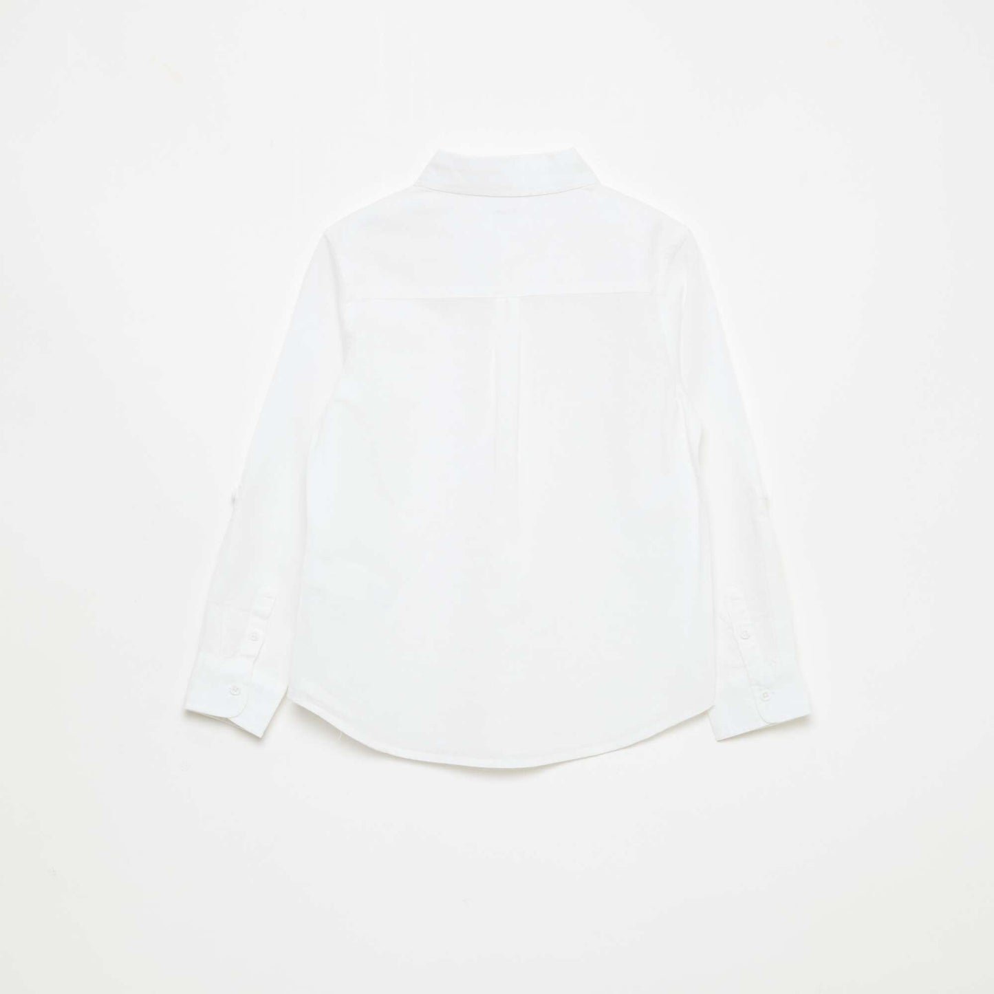 Chemise avec poche et manches retroussables BLANC