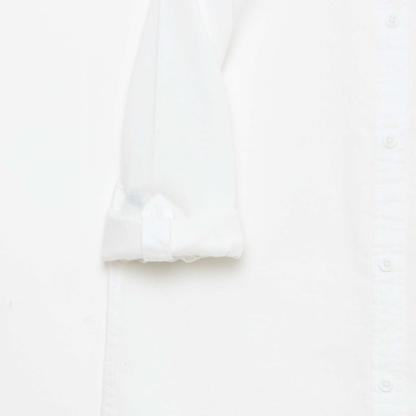 Chemise avec poche et manches retroussables BLANC