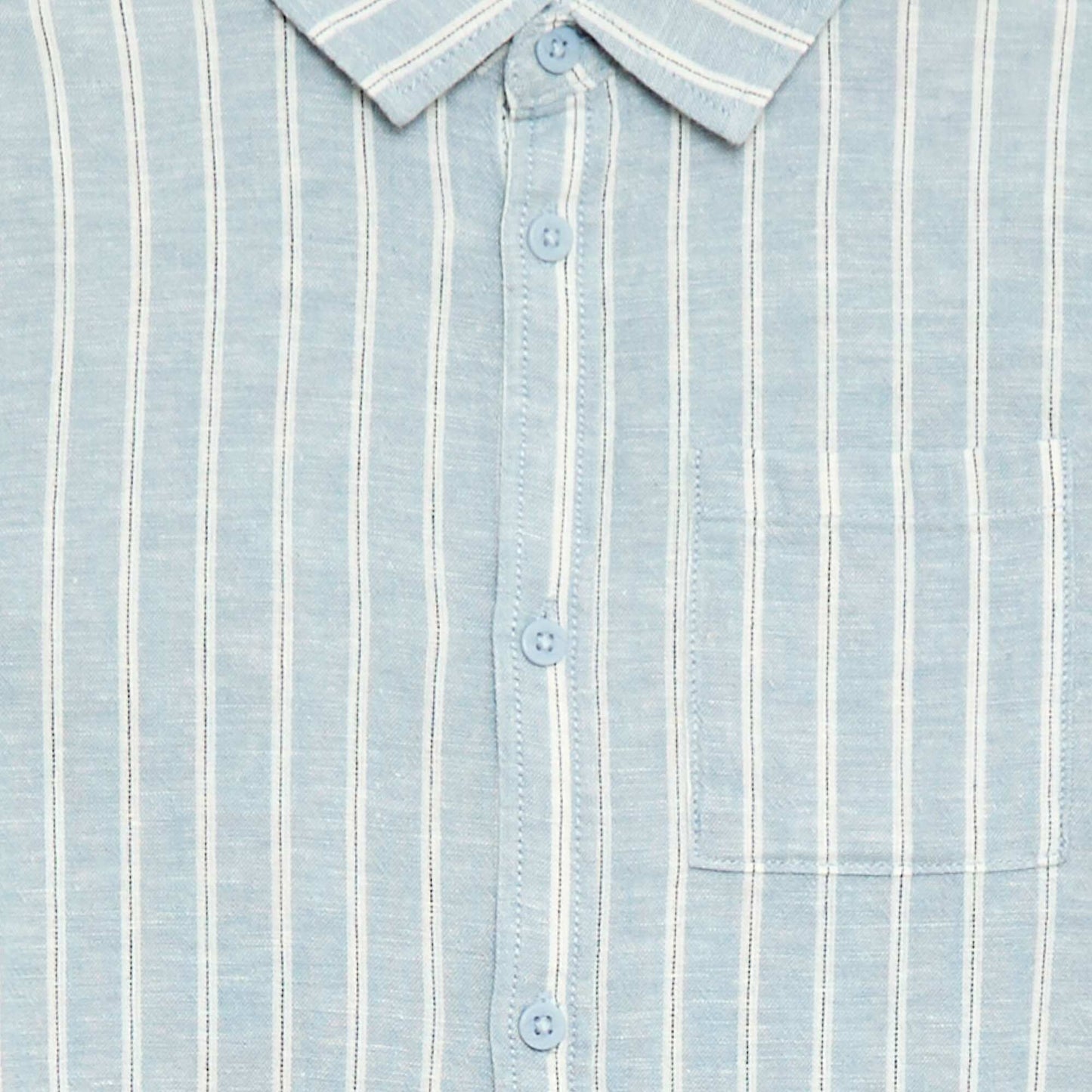 Chemise avec poche et manches retroussables BLEU