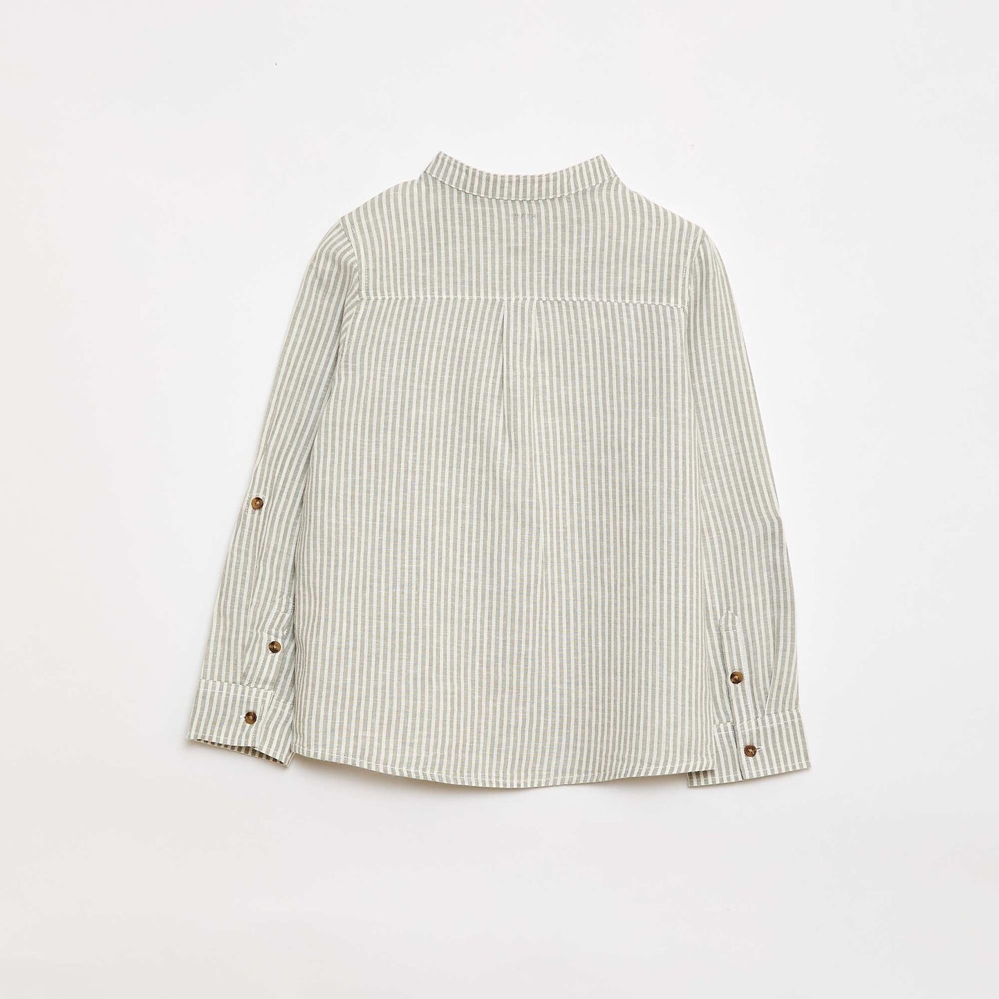Chemise à manches longues en lin et coton KAKI