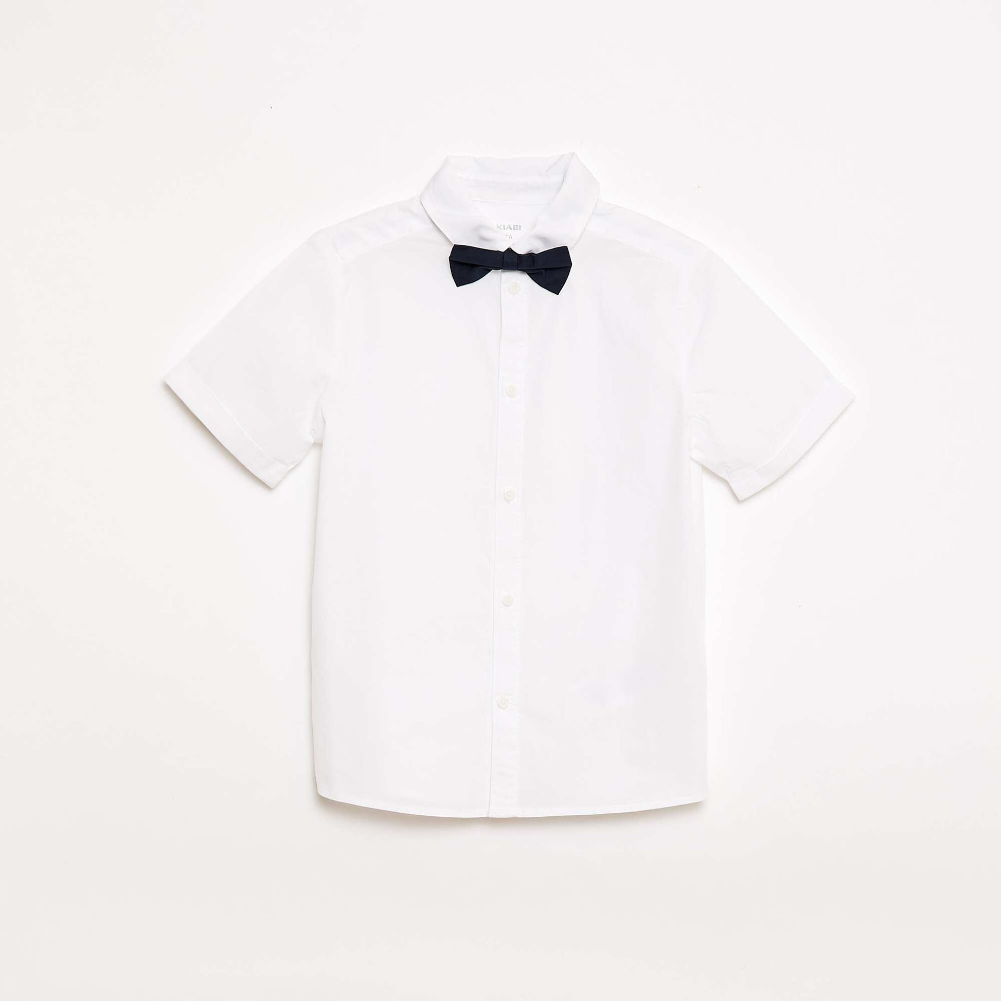 Chemise en popeline avec nœud papillon BLANC
