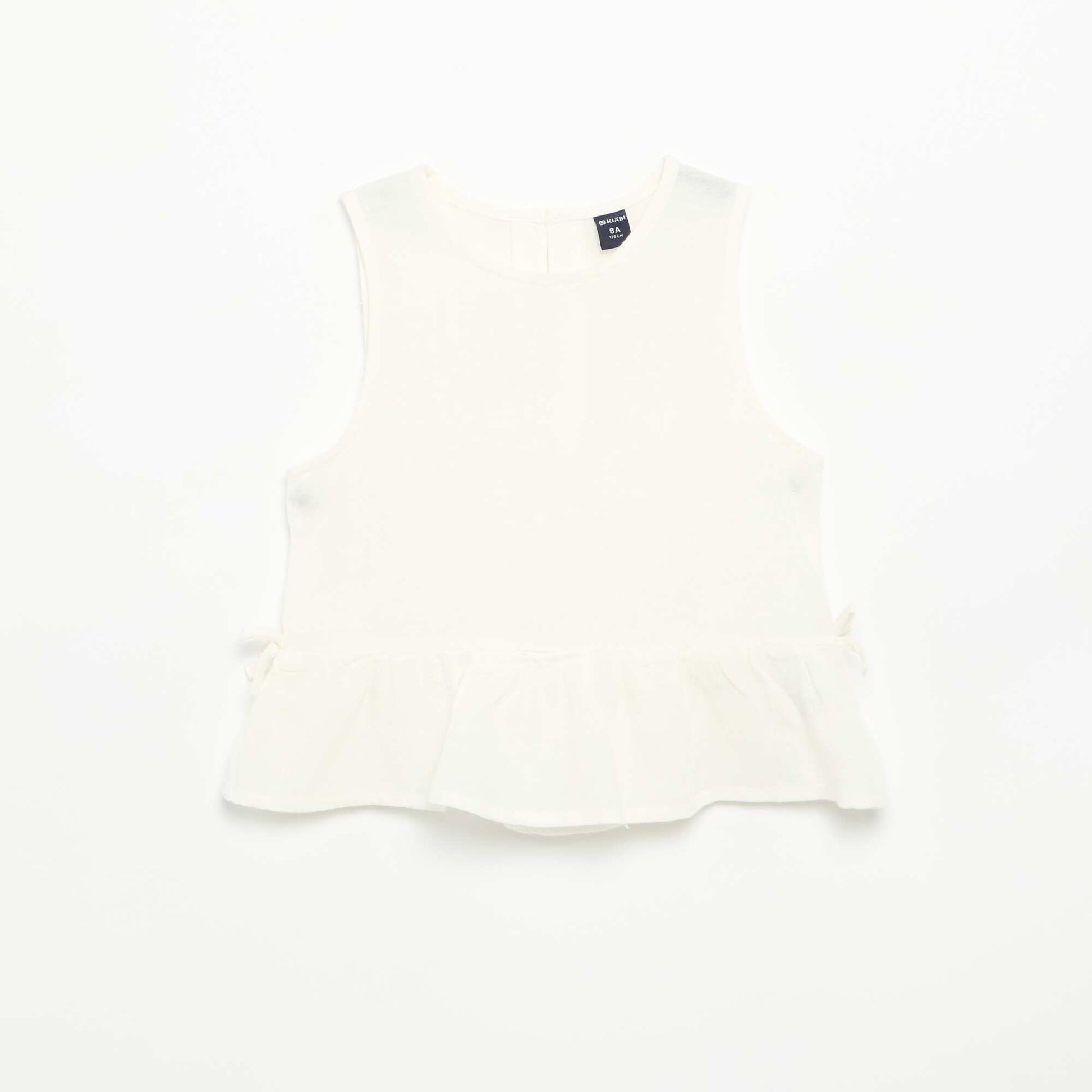 Blouse rayée avec nœuds fantaisie BLANC