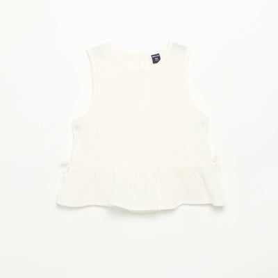 Blouse rayée avec nœuds fantaisie BLANC