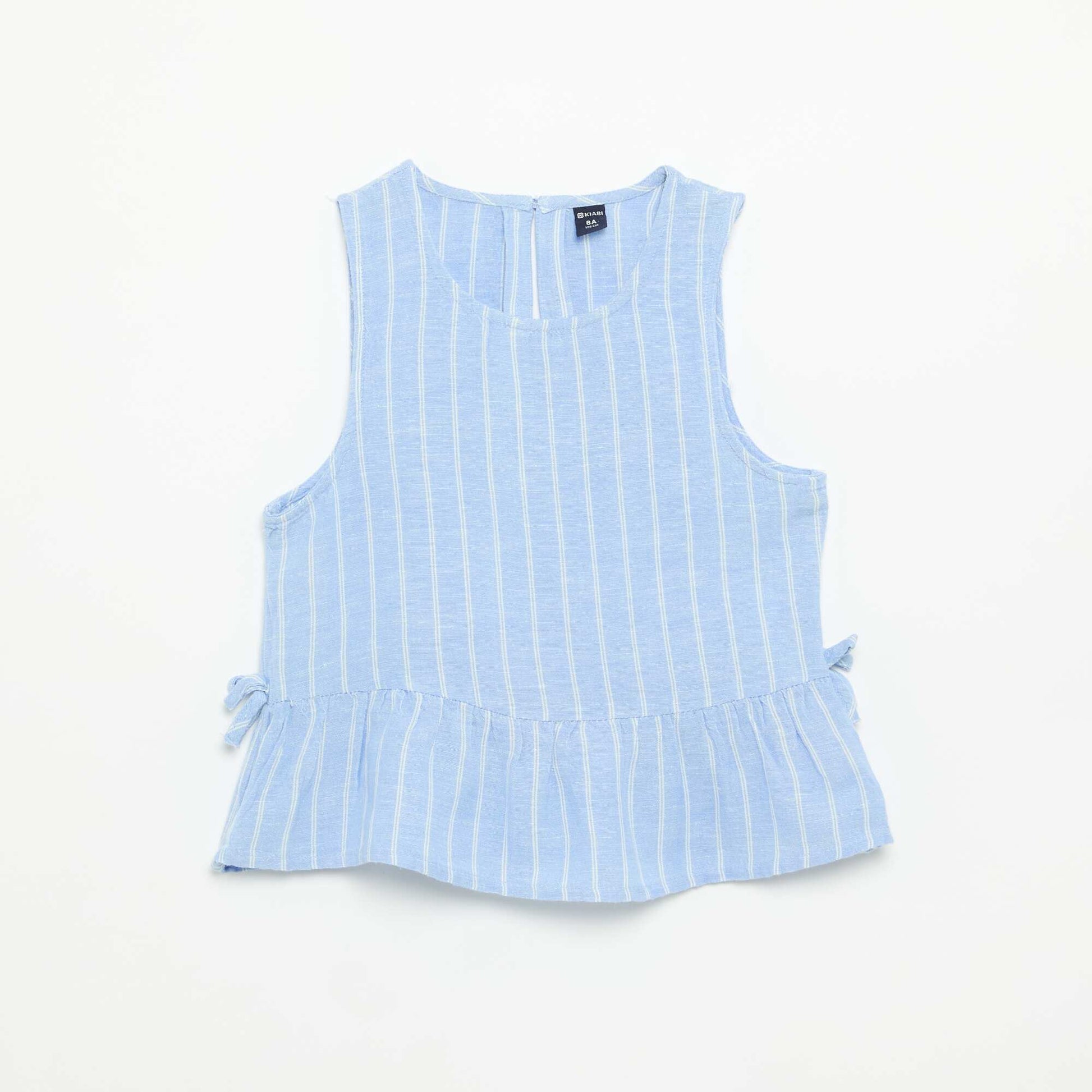 Blouse rayée avec nœuds fantaisie BLEU