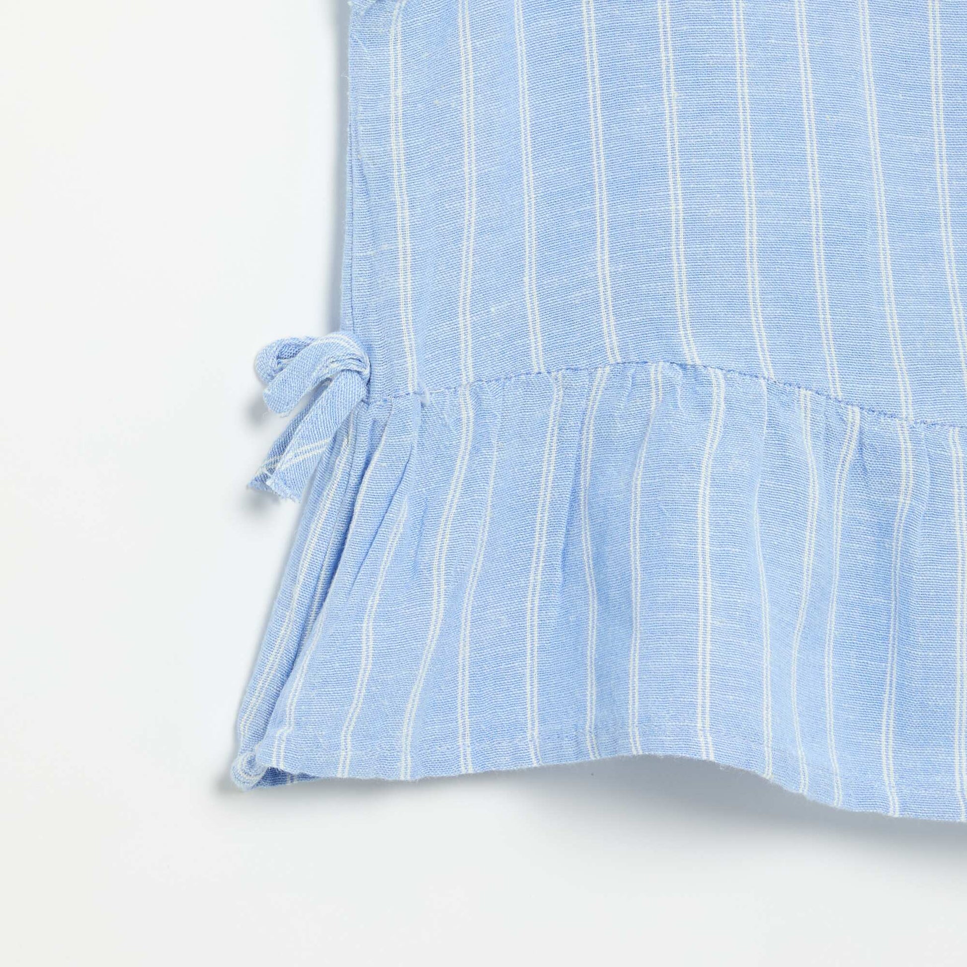 Blouse rayée avec nœuds fantaisie BLEU