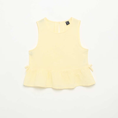 Blouse rayée avec nœuds fantaisie JAUNE