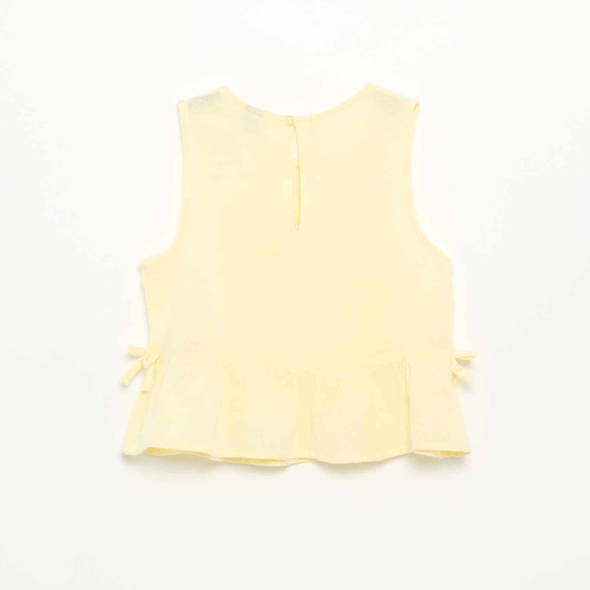 Blouse rayée avec nœuds fantaisie JAUNE