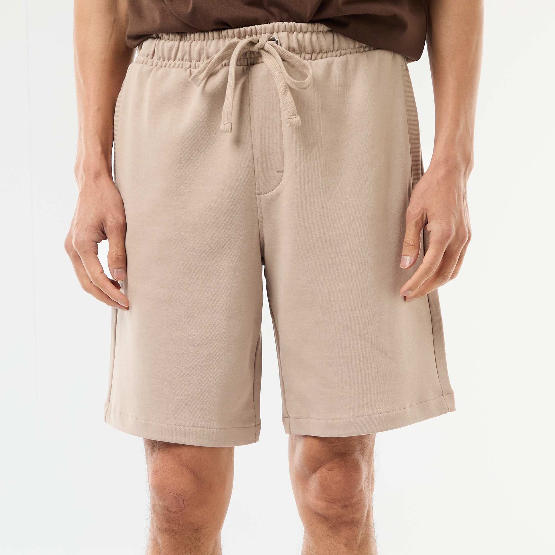 Bermuda en molleton léger uni BEIGE