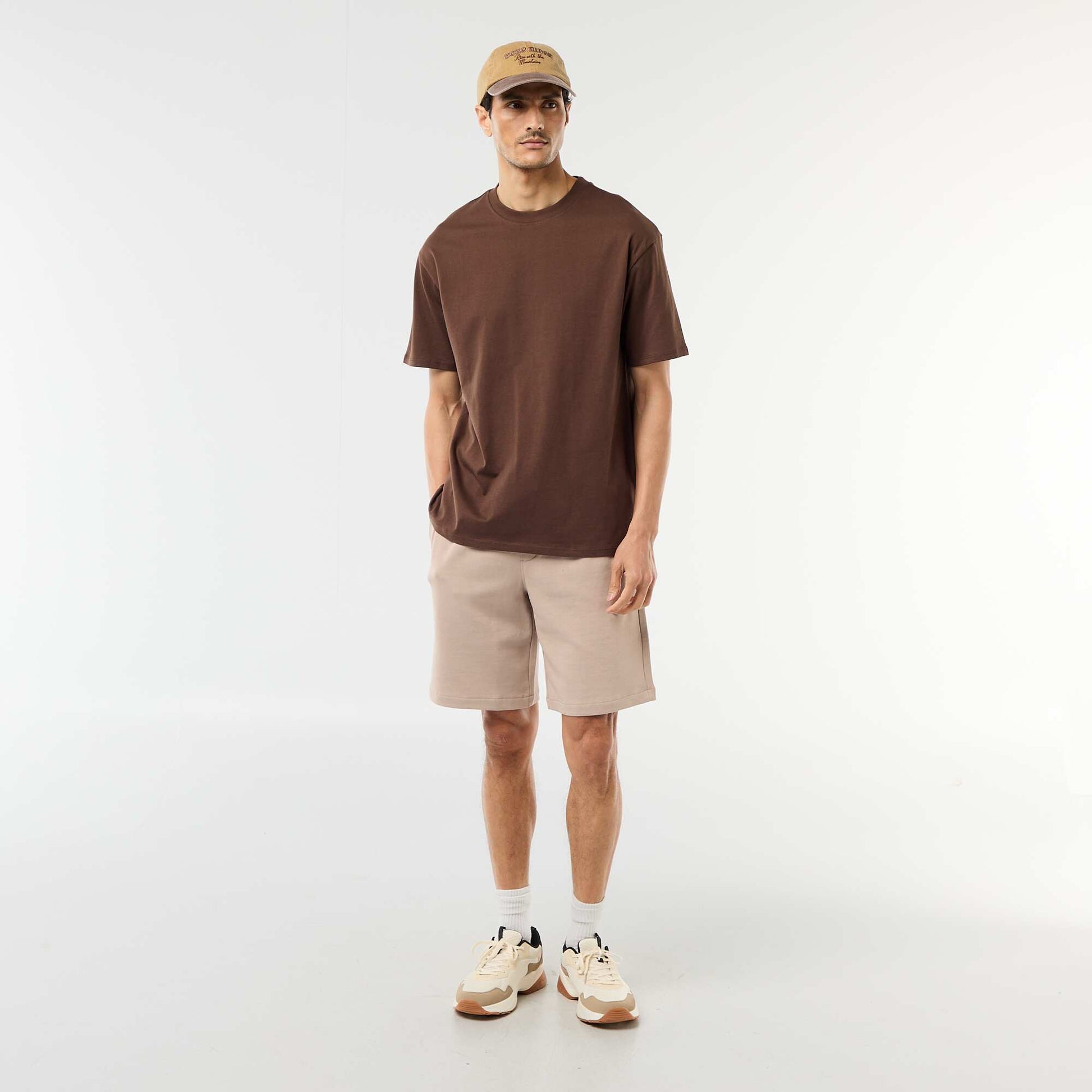Bermuda en molleton léger uni BEIGE