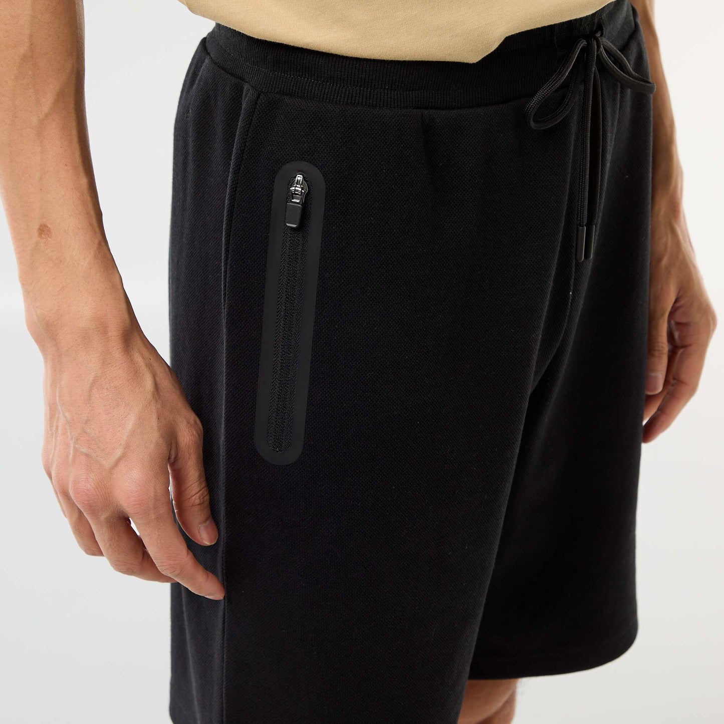 Bermuda en maille piqué style sport NOIR