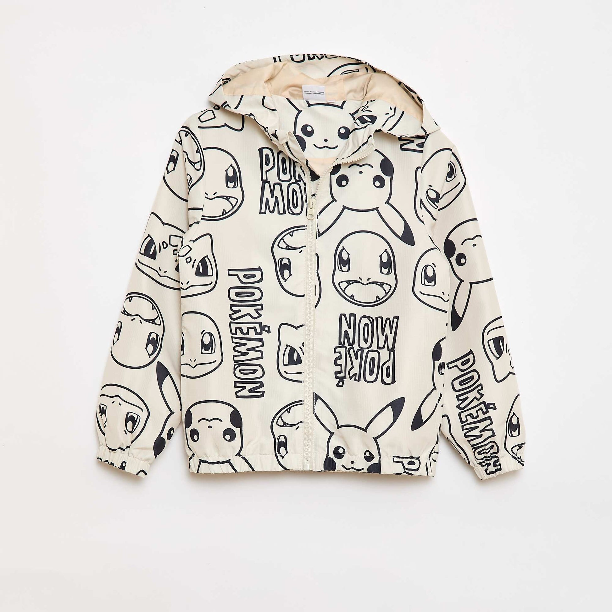 Coupe-vent 'Pokémon' à capuche BEIGE