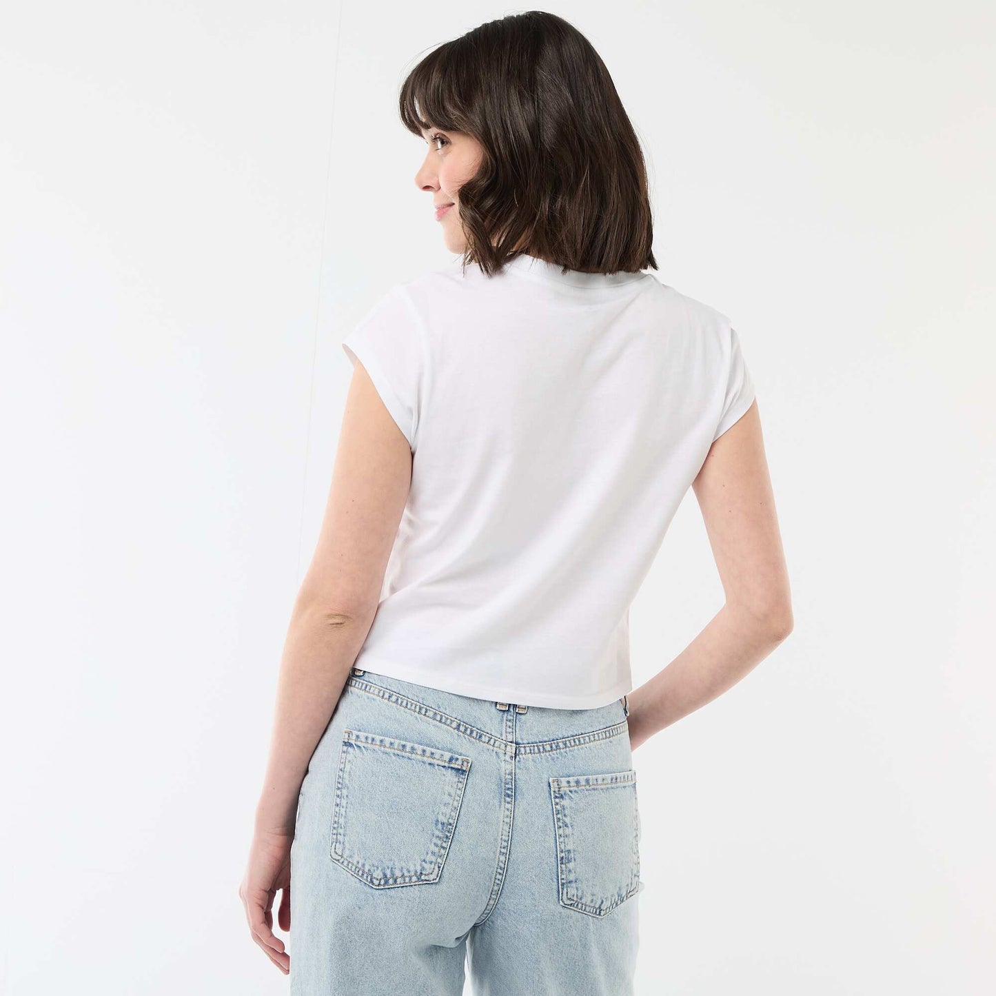 Tee-shirt 'Mickey' cropped 'Disney' BLANC