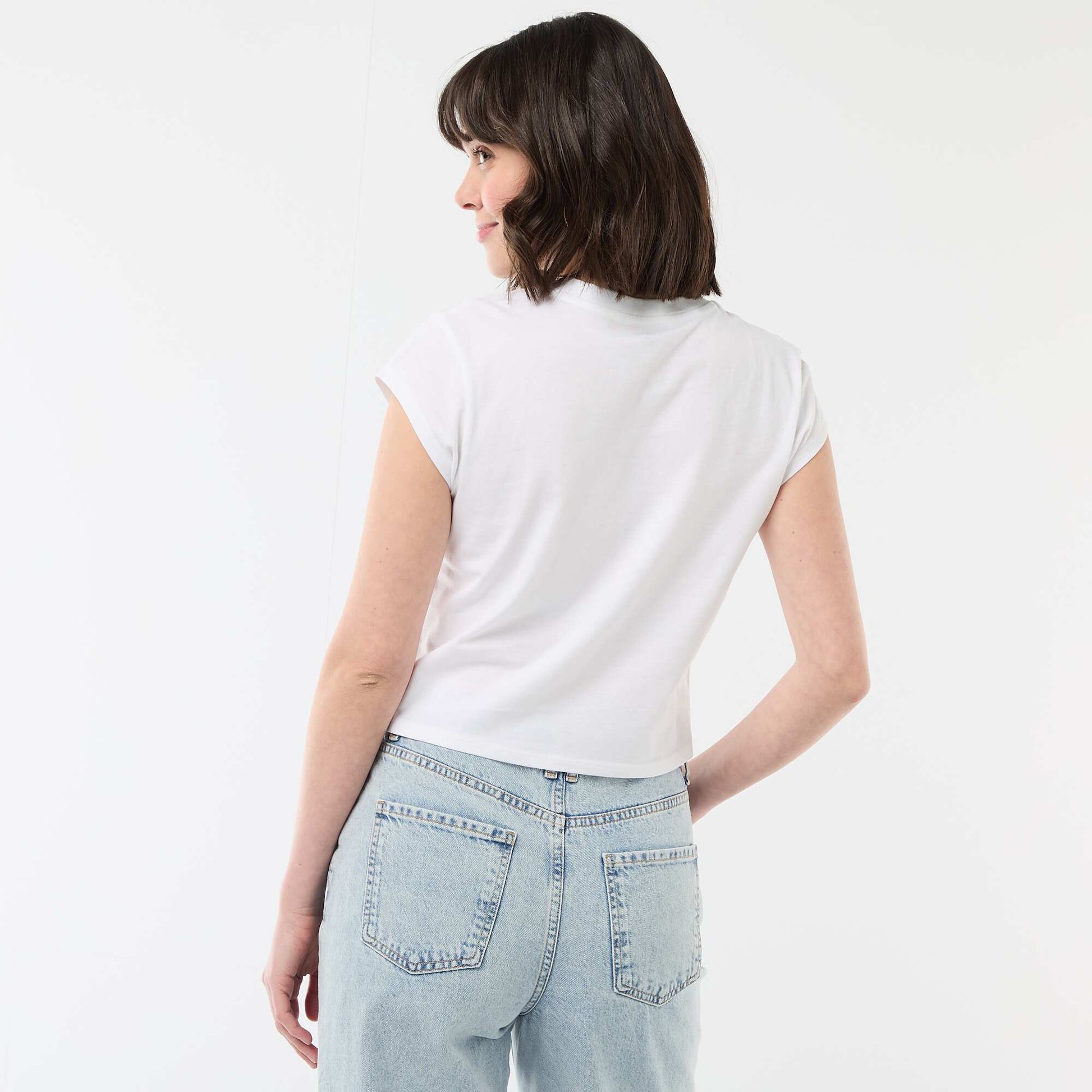 Tee-shirt 'Mickey' cropped 'Disney' BLANC