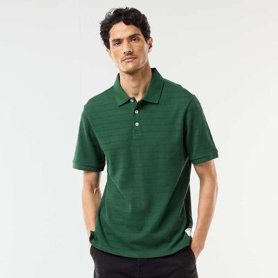 Polo en piqué de coton à manches courtes VERT