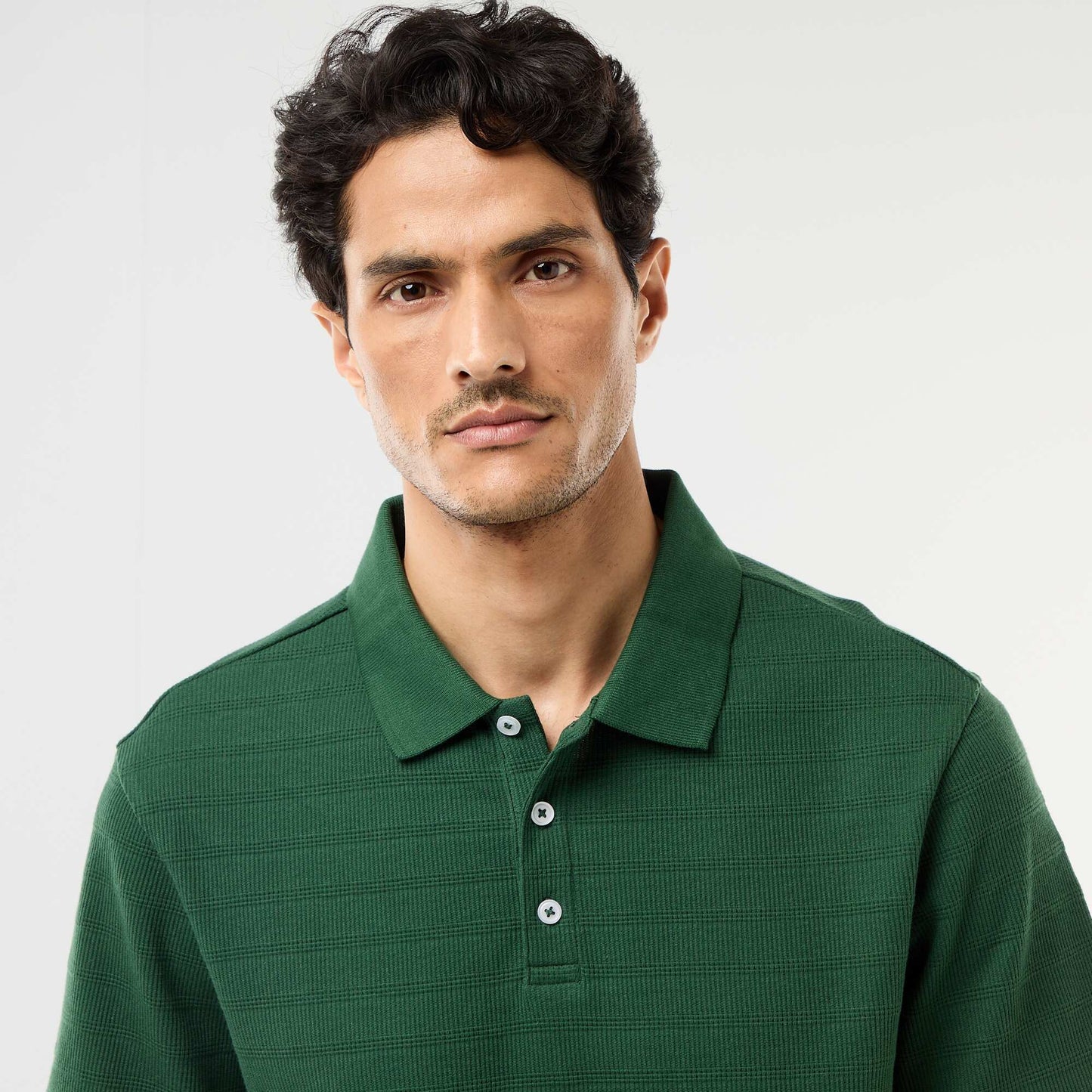 Polo en piqué de coton à manches courtes VERT