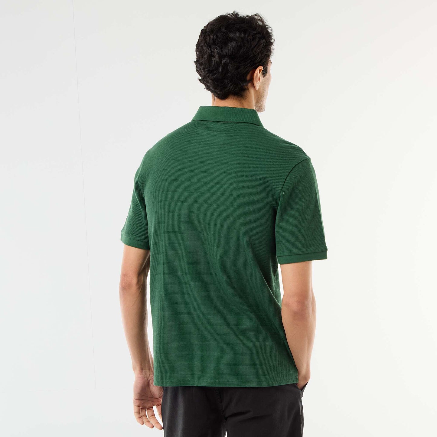 Polo en piqué de coton à manches courtes VERT