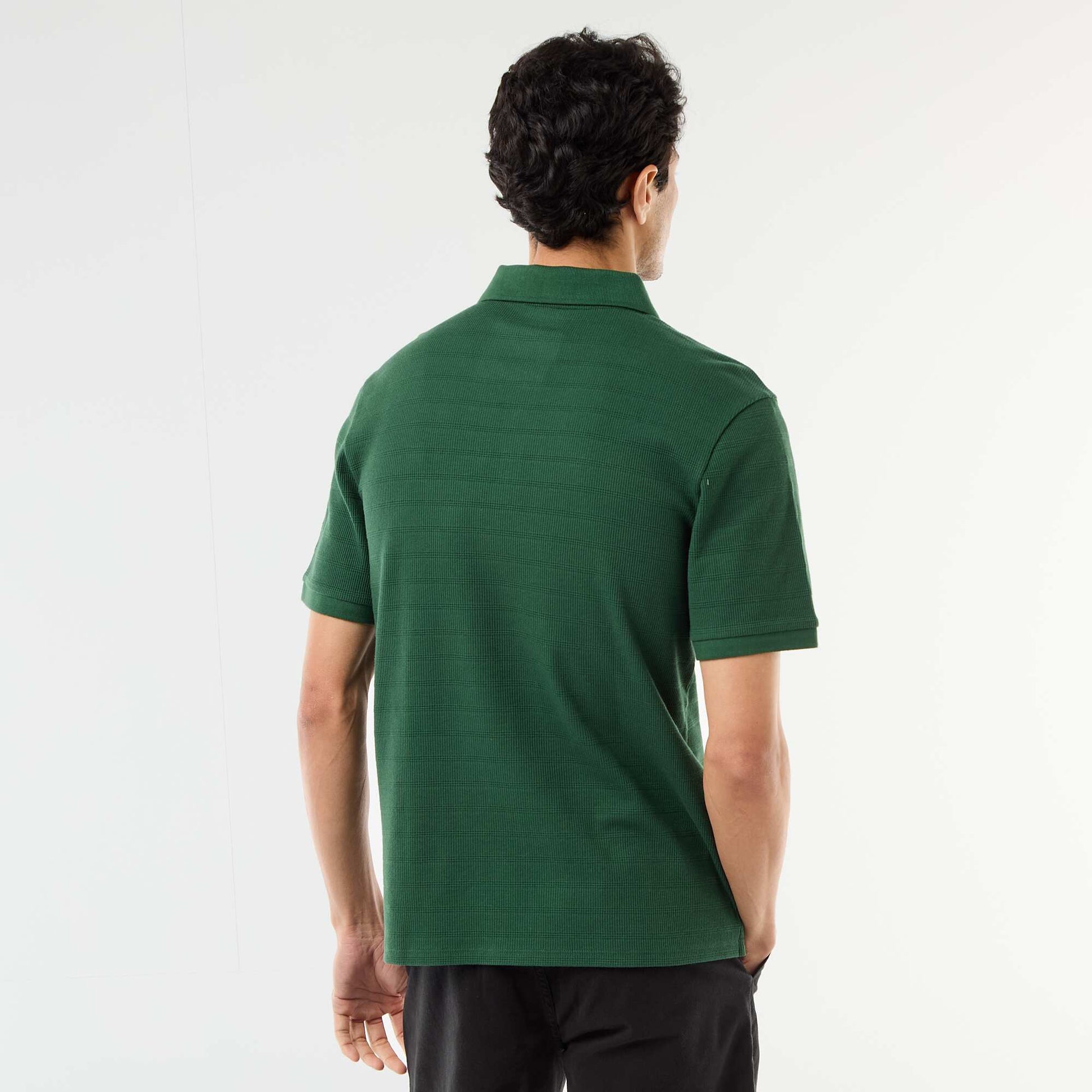 Polo en piqué de coton à manches courtes VERT