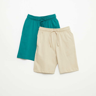 Lot de 2 shorts en jersey coton uni BEIGE