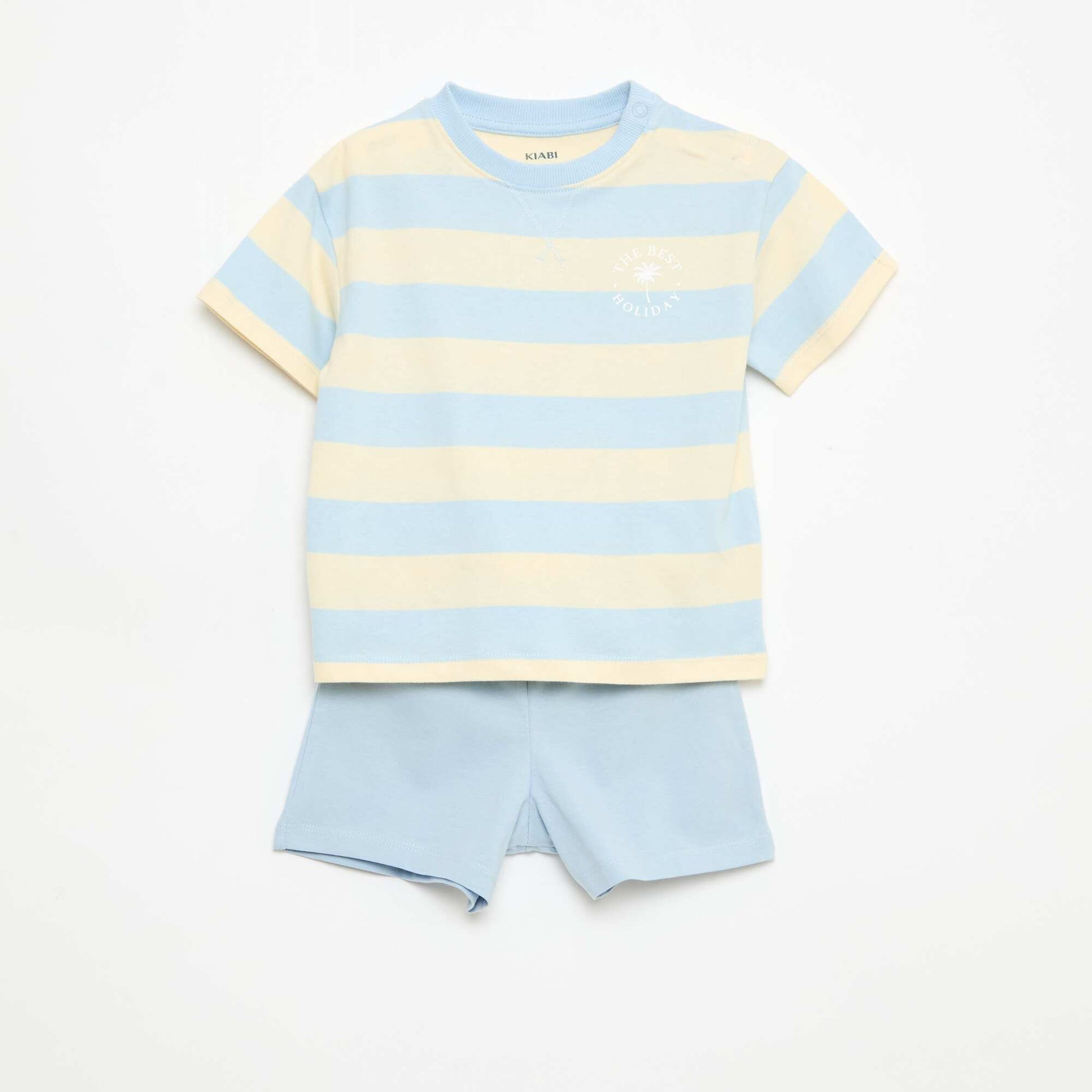 Ensemble pyjama court t-shirt + short - 2 pièces BLEU
