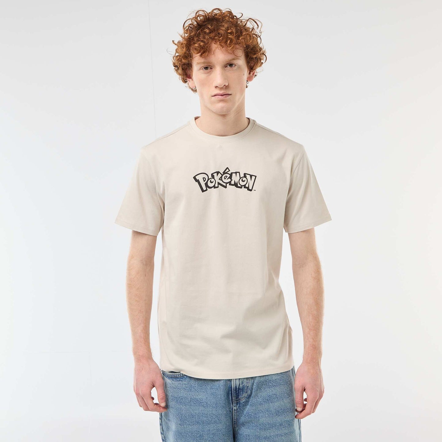 T-shirt manches courtes imprimé 'Pokemon' uni GRIS