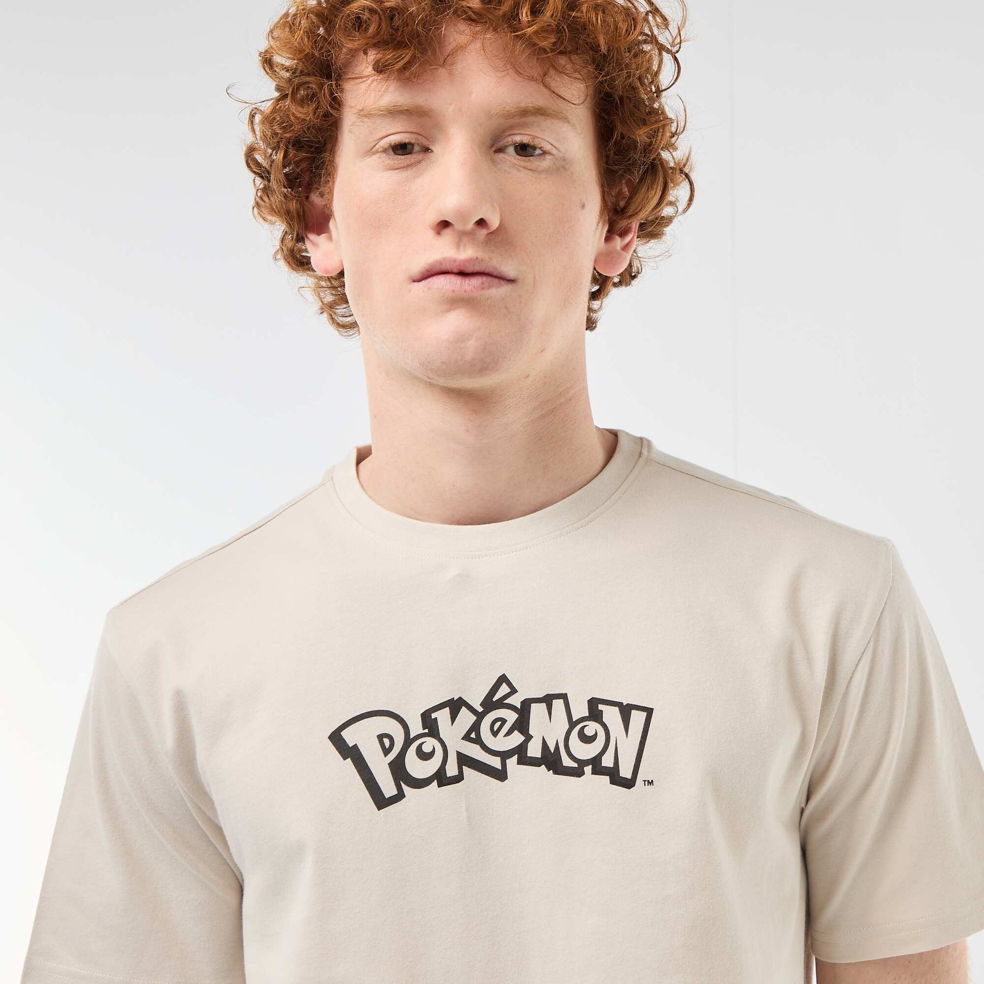 T-shirt manches courtes imprimé 'Pokemon' uni GRIS