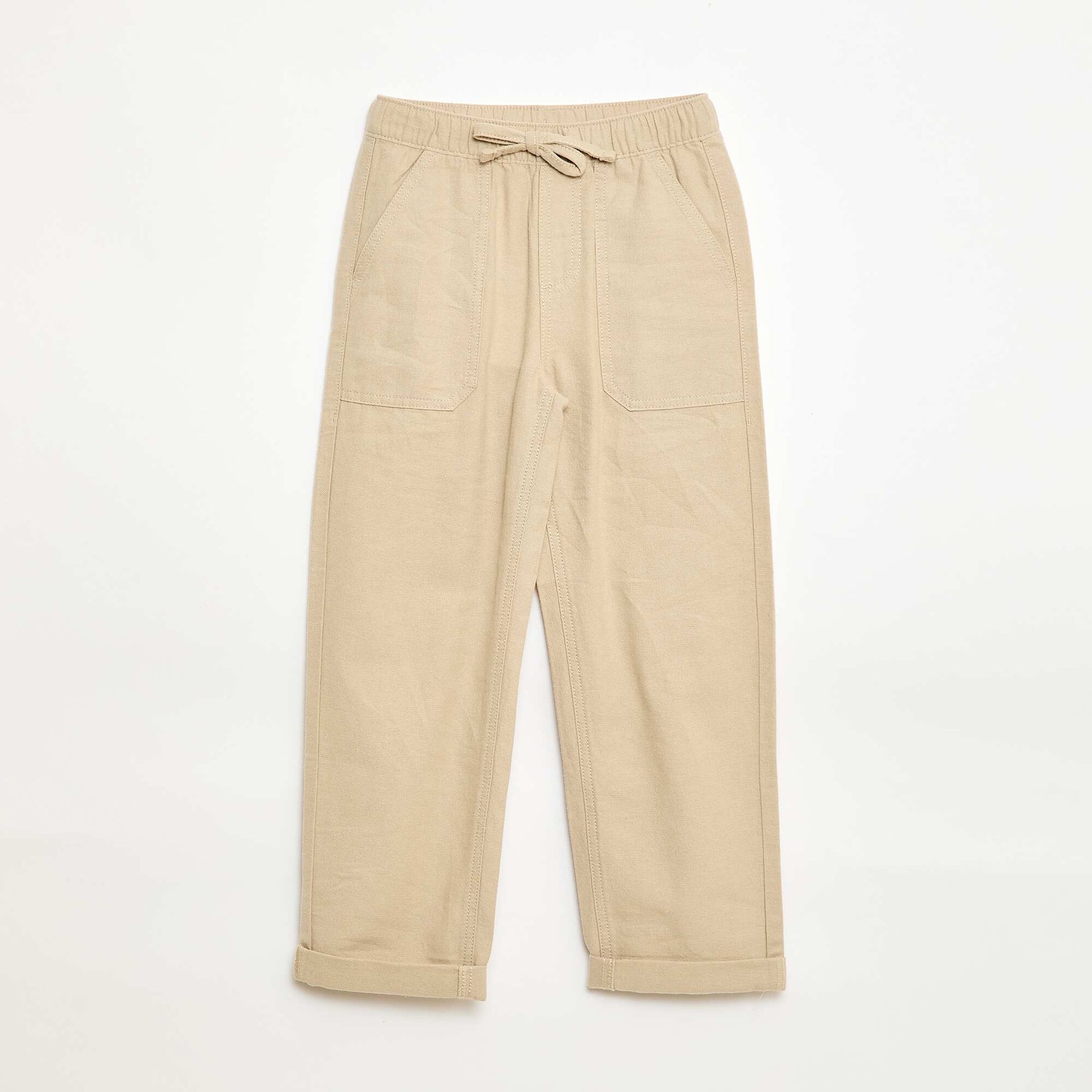 Pantalon en lin mélangé BEIGE