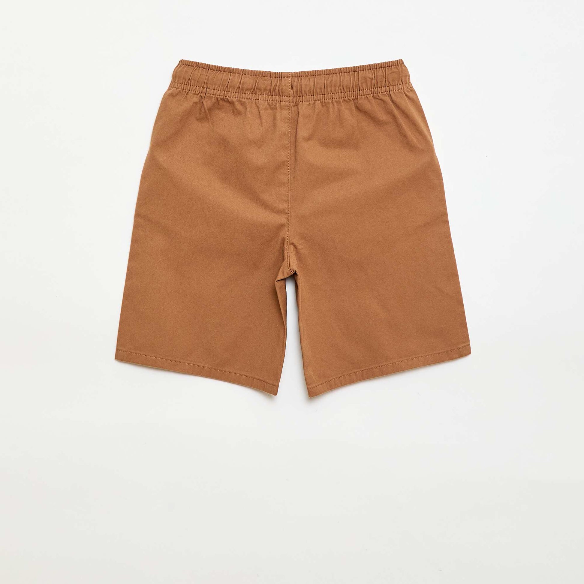 Bermuda chino uni avec liens de serrage BEIGE