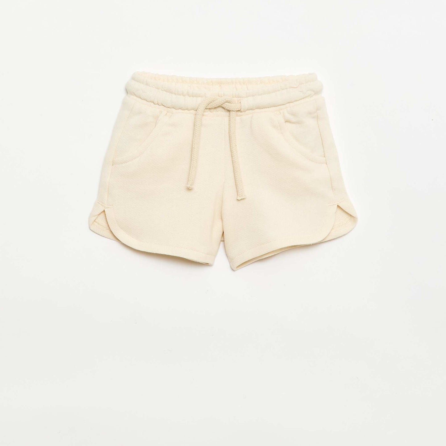Short en molleton léger uni BLANC