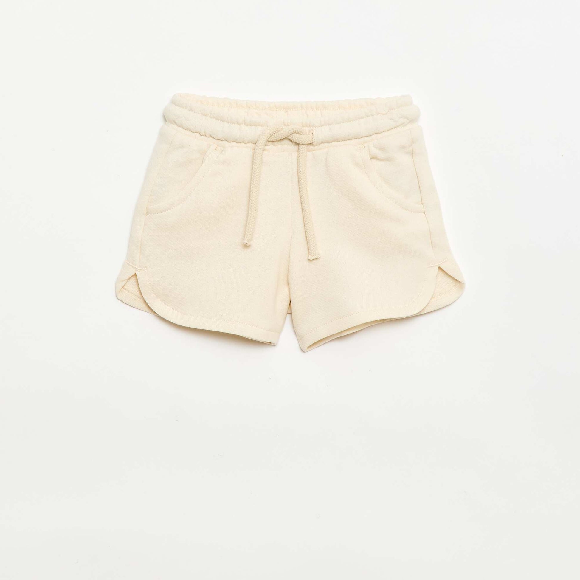 Short en molleton léger uni BLANC