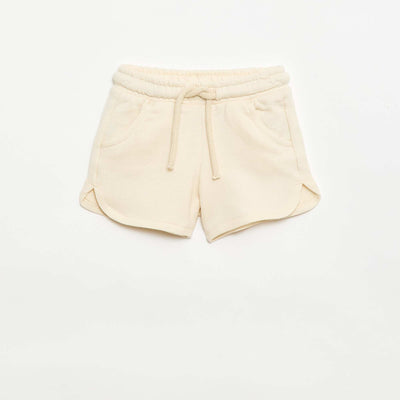 Short en molleton léger uni BLANC
