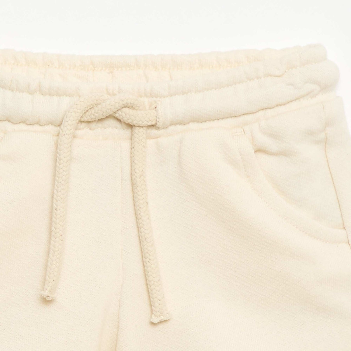 Short en molleton léger uni BLANC