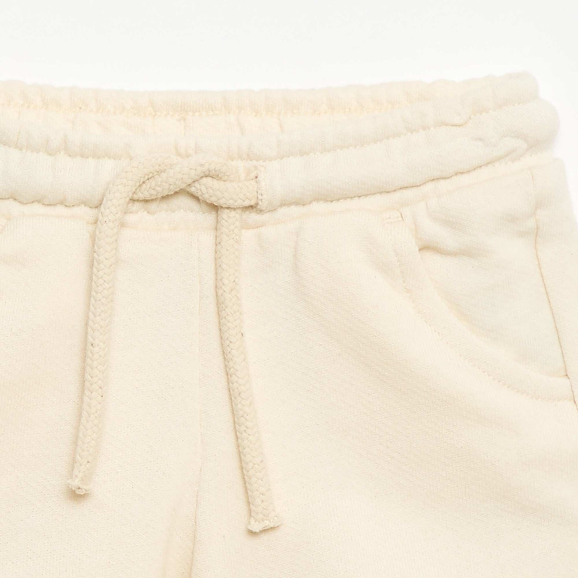 Short en molleton léger uni BLANC