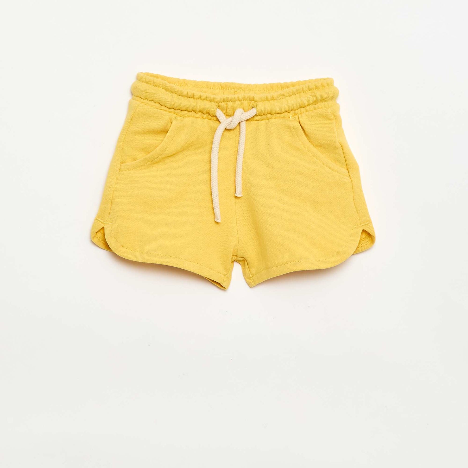 Short en molleton léger uni JAUNE
