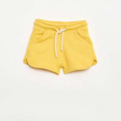 Short en molleton léger uni JAUNE